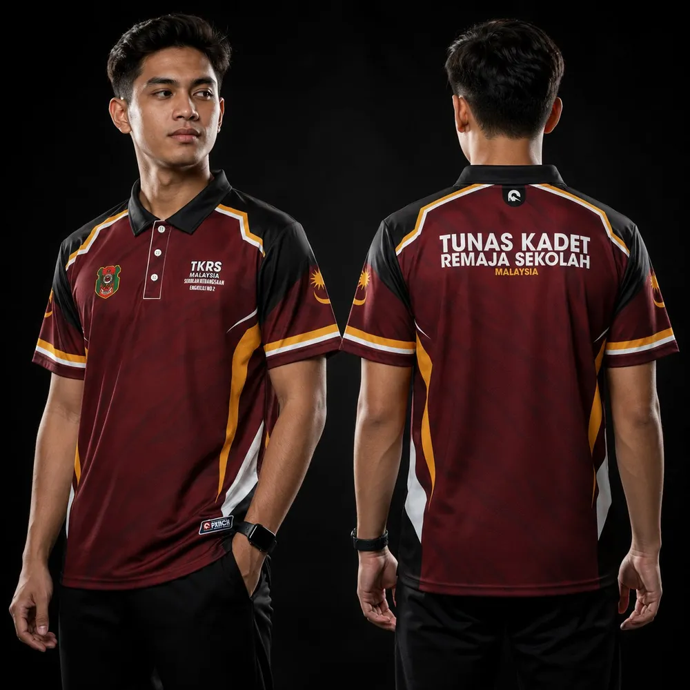 A custom PXNCH garment worn by a model, photographed front and back