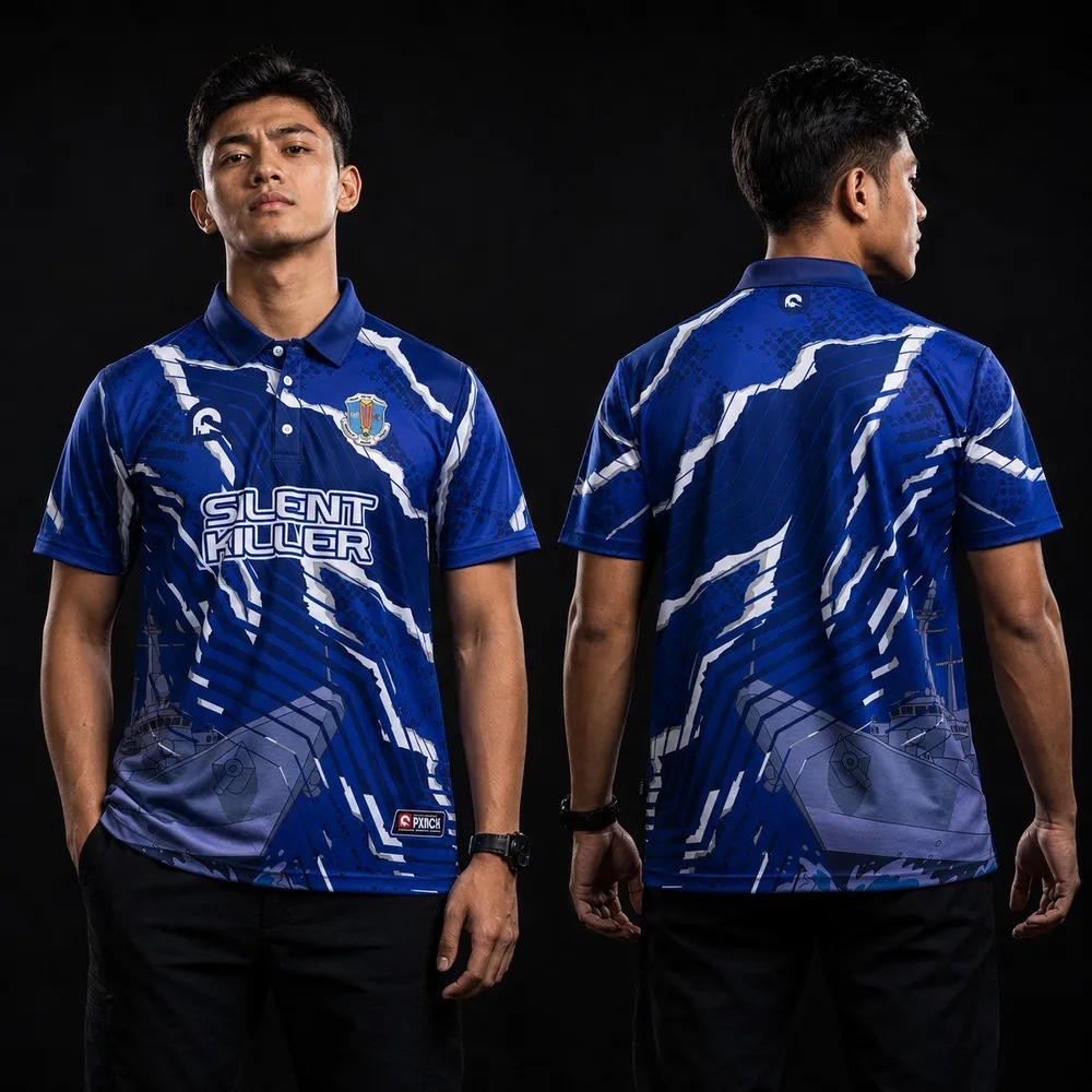 A custom PXNCH garment worn by a model, photographed front and back
